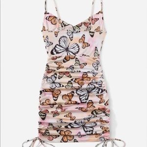 SOLD *** Ruched Drawstring Butterfly Dress